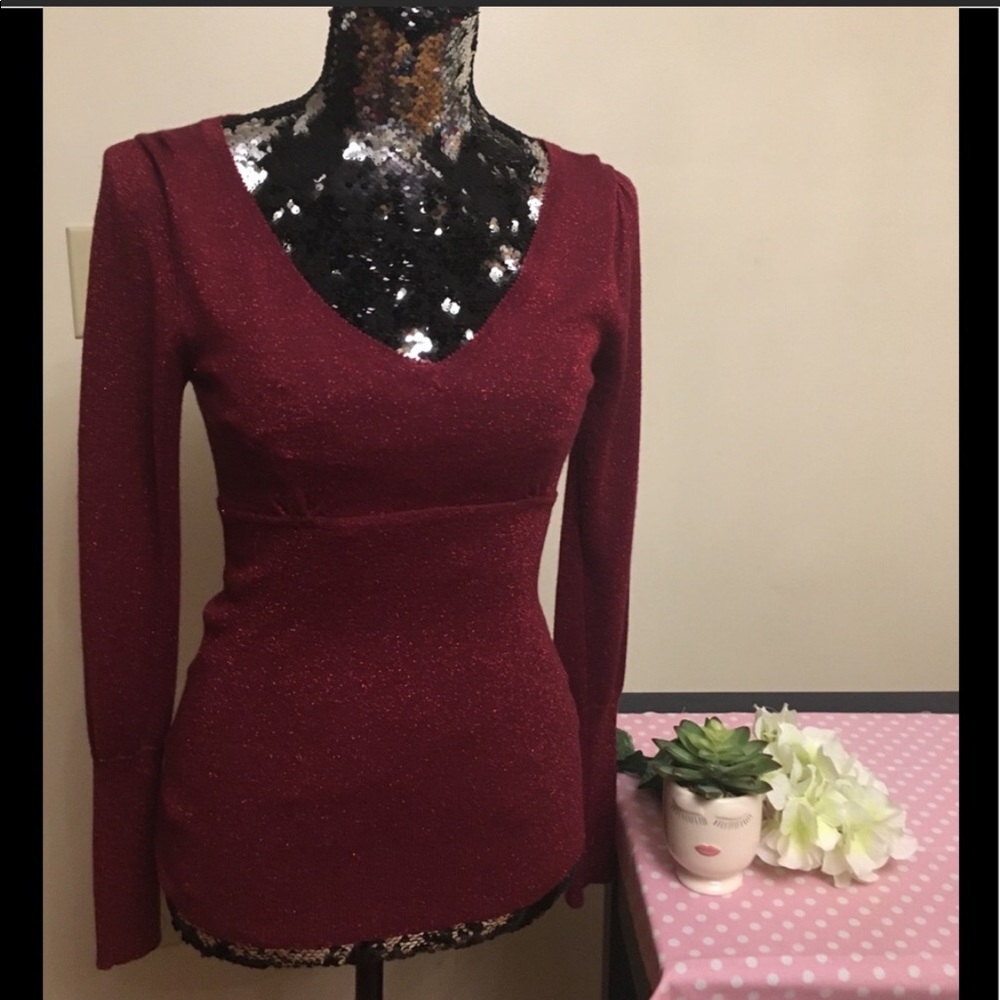 Bcbg metallic sweater holiday valentines Vegas
